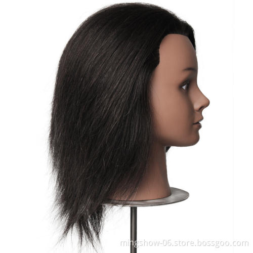 100% real hair black mannequin head with human hair on sale